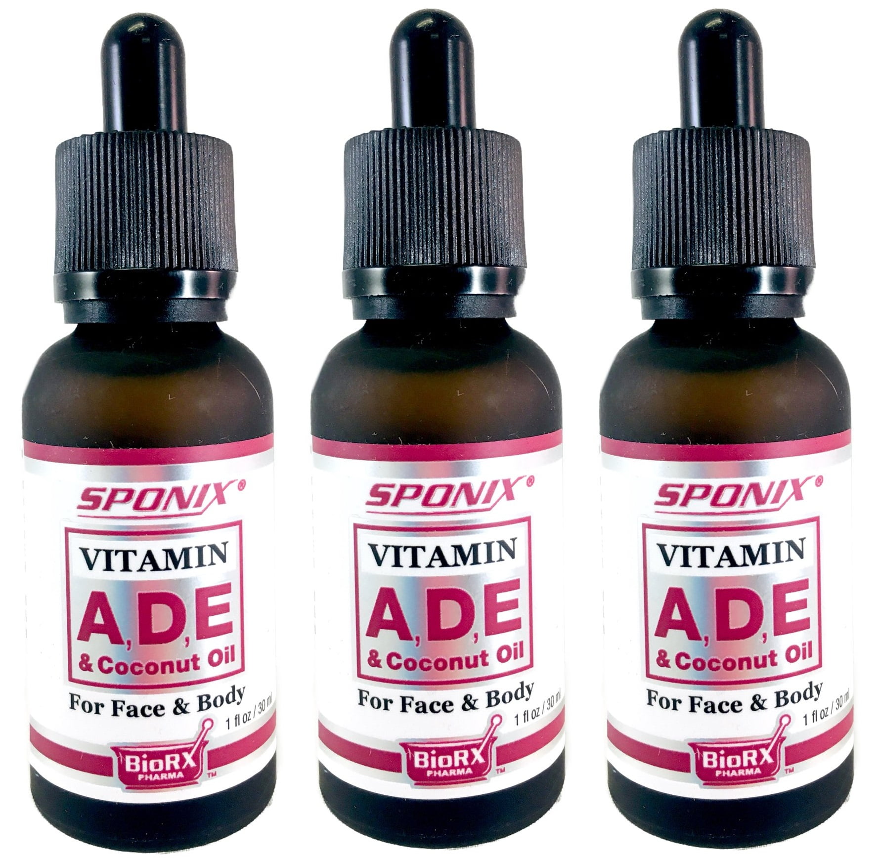 Vitamin A D E & Coconut Oil Serum 1 Oz (30 mL) Pack of 3 For Face