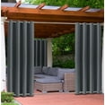 thumbnail image 2 of TOPCHANCES Patio Black Grommet Top & Bottom Blackout Outdoor Curtains, "52 x 84" Inches, 2 of 11