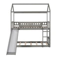 thumbnail image 4 of CRO Decor Twin Over Twin Bunk Bed with Slide House Bed with Slide (Gray), 4 of 10