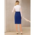 thumbnail image 5 of DARING DIVA Women's High Waist Ruched Bodycon  Leisure Midi Pencil Skirt S Royal Blue, 5 of 7