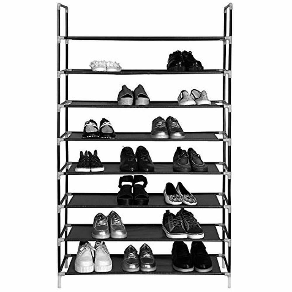 8 Tiers Stackable Shoe Rack Organizer 40 Pairs Shoe Tower Shelves with Sturdy Metal Frame and