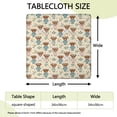 thumbnail image 2 of Beige Highland Cow Flower Pajama Pattern Square Fitted Tablecloth with Elastic Edge,Square Table Cover,Washable Elastic Table Cover for Home Kitchen Party Decor 34"x34", 2 of 6