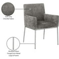 thumbnail image 2 of Meridian Furniture Reeves Grey Chenille Fabric Dining Chair (Set of 2), 2 of 9