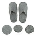 thumbnail image 3 of Unique Bargains 1 Pair Disposable Slippers Foldable Closed Toe Hotel Slippers Medium Gray, 3 of 5