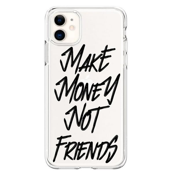 Funda de teléfono con cabeza negra para iPhone, carcasa para hacer dinero en efectivo, compatible con modelos 11, 12, 13, 14 Pro, Mini Max, X, XR, 8, 7 Plus Fivean unisex
