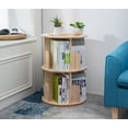 thumbnail image 2 of Wooden Rotating Bookshelf Display Floor Standing Bookcase Storage Rack for Kids&amp;Adults Multi-Functional Bookshelf Organizer, 2 of 4