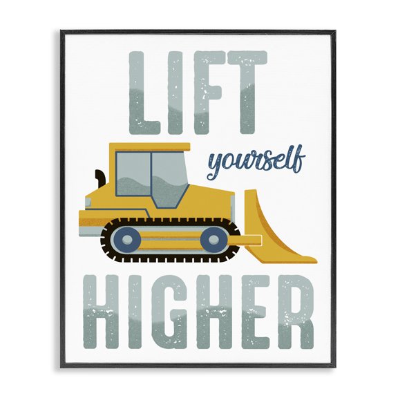 Stupell Industries Lift Yourself Higher Phrase Transportation Painting Black Framed Art Print Wall Art, 11 x 14