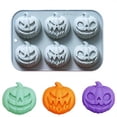 thumbnail image 2 of Molde de calabaza for chocolate, herramienta for hornear de silicona de 6 cavidades, molde de decoración esencial for fiesta de Halloween, 2 of 2
