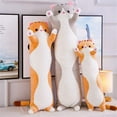 thumbnail image 3 of Almohada de gato gigante de dibujos animados de gatito, almohada para abrazar el dormir, suave y suave almohada larga para el cuerpo del gatito, cojín de muñeca para gato, juguete para niños, novia Ormromra CDWJ464-1, 3 of 4
