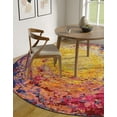 thumbnail image 3 of Unique Loom Estrella Collection Area Rug - Rome (8' Round Multi/Brown), 3 of 6