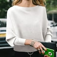 thumbnail image 2 of Hpapadks Oversized Sweaters for Women Solid Color Knit Sweaters Fall Long Sleeve Casual Loose Pullovers Womens Sweater White A, 2 of 4