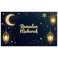 thumbnail image 2 of Elegant Ramadan Mubarak Lanterns Moon Gold Royal Blue Backdrop Banner Eid Celebrations Event Decor Muslim Festival Decorations Party Supplies, 2 of 7