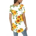 thumbnail image 3 of AYOLLA Summer Female Loose Comfy Tunic Tops Crew Neck T-Shirt Casual Short Sleeve Blouse, 3 of 4