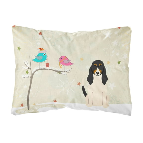 Carolines Treasures Christmas Presents Between Friends Swiss Hound Canvas Fabric Decorative Pillow