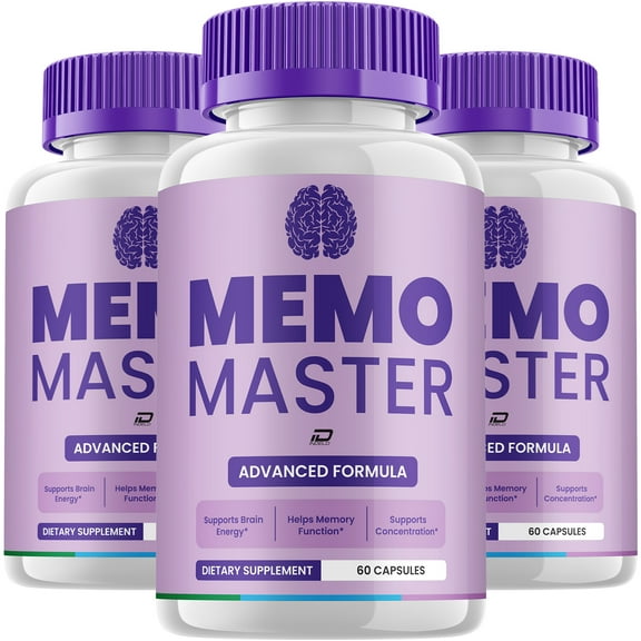 Memo Master Supplement Capsules – MemoMaster All-Natural Maximum Strength Formula Focus Pills, Memory Support and Reviews (3 Pack – 180 Capsules)