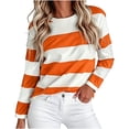 thumbnail image 6 of DYTTDG Women’s Crew Neck Long Sleeve Striped Top, Loose‑Fit Soft Knit Pullover Blouse, Versatile Daily Shirt for Spring‑Fall Casual Outfits S‑5XL, 6 of 6