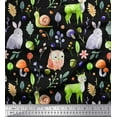 thumbnail image 1 of Soimoi Poly Georgette Fabric Mushroom,Animals & Owl Kids Print Fabric by The Yard 42 Inch Wide, 1 of 1