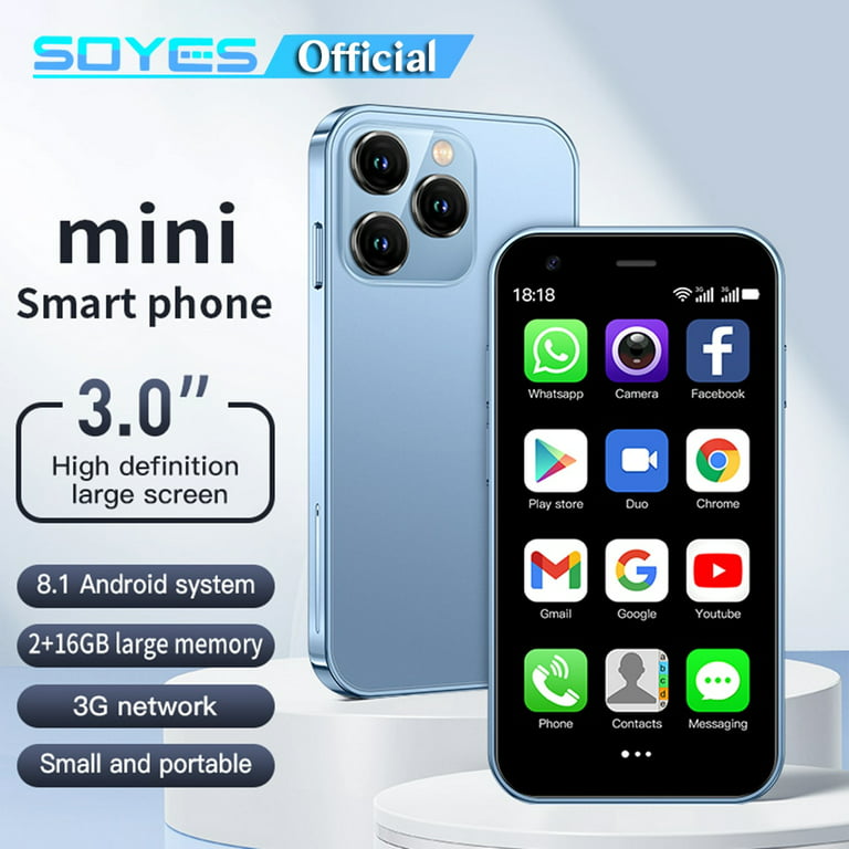 Soyes XS15 Android 8.1 2GB+16GB Unlocked Mini Smartphone, 3.0 inch Mini  Phone The World's Smallest Cell Phone 3G Network Premium Child Phone Quad  Core Small Phone