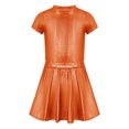 thumbnail image 2 of Haitryli Girls Metallic Crop Tops with Shiny Pleated Skirt Rave Dance Outfits Cheer Outfit for Hip-hop Orange 2-6, 2 of 5