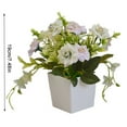 thumbnail image 2 of Artificial Potted Flower Lifelike Fake Cloth Flower Plastic Flowerpot Simulation Floral Decor  Red, 2 of 7