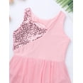 thumbnail image 5 of iEFiEL Kids Little Girls Tween Shiny Sequins Asymmetrical Ballet Dance Leotard Dress, 5 of 7
