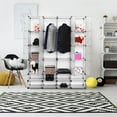thumbnail image 4 of Costway DIY 24 Cube Portable Clothes Wardrobe Cabinet Closet Storage Organizer W/Doors, 4 of 10