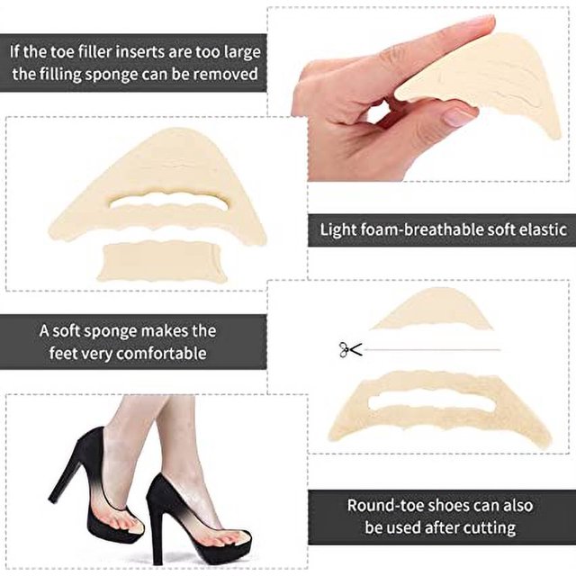 Pack de 10 pares de taloneras unisex con puntera y suela ajustables para evitar dolores cuando el zapato es demasiado grande Sincero Electrónica