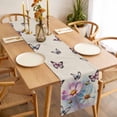 thumbnail image 3 of Table Runner 72 Inches Long for Kitchen Dining, Pink Blue Floral Dresser Scarf Farmhouse, Dining Table Decorations for Wedding/Parties, Butterflies Retro Oil Painting 16 x 72 In, 3 of 8