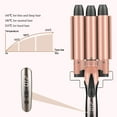 thumbnail image 5 of BreaDeep 3 Barrel Hair Curling Iron Wand,Ceramic Tourmaline Triple Barrels, Dual Voltage Hair Crimper Temperature Adjustable 25mm Hair Crimper,Hair Waving Styling Tools for Women & Girls (Rose Gold), 5 of 7