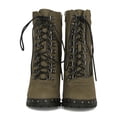 thumbnail image 4 of Women Lace Up Chunky Lug Sole Ankle Boot 19001, 4 of 6