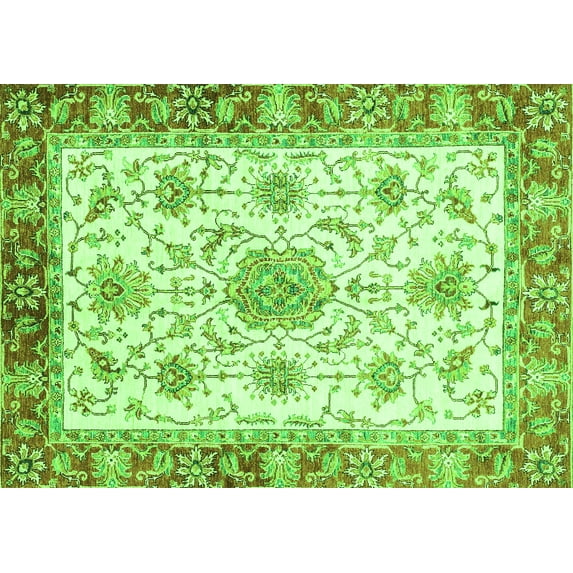 Ahgly Company Indoor Rectangle Abstract Green Modern Area Rugs, 8' x 12'