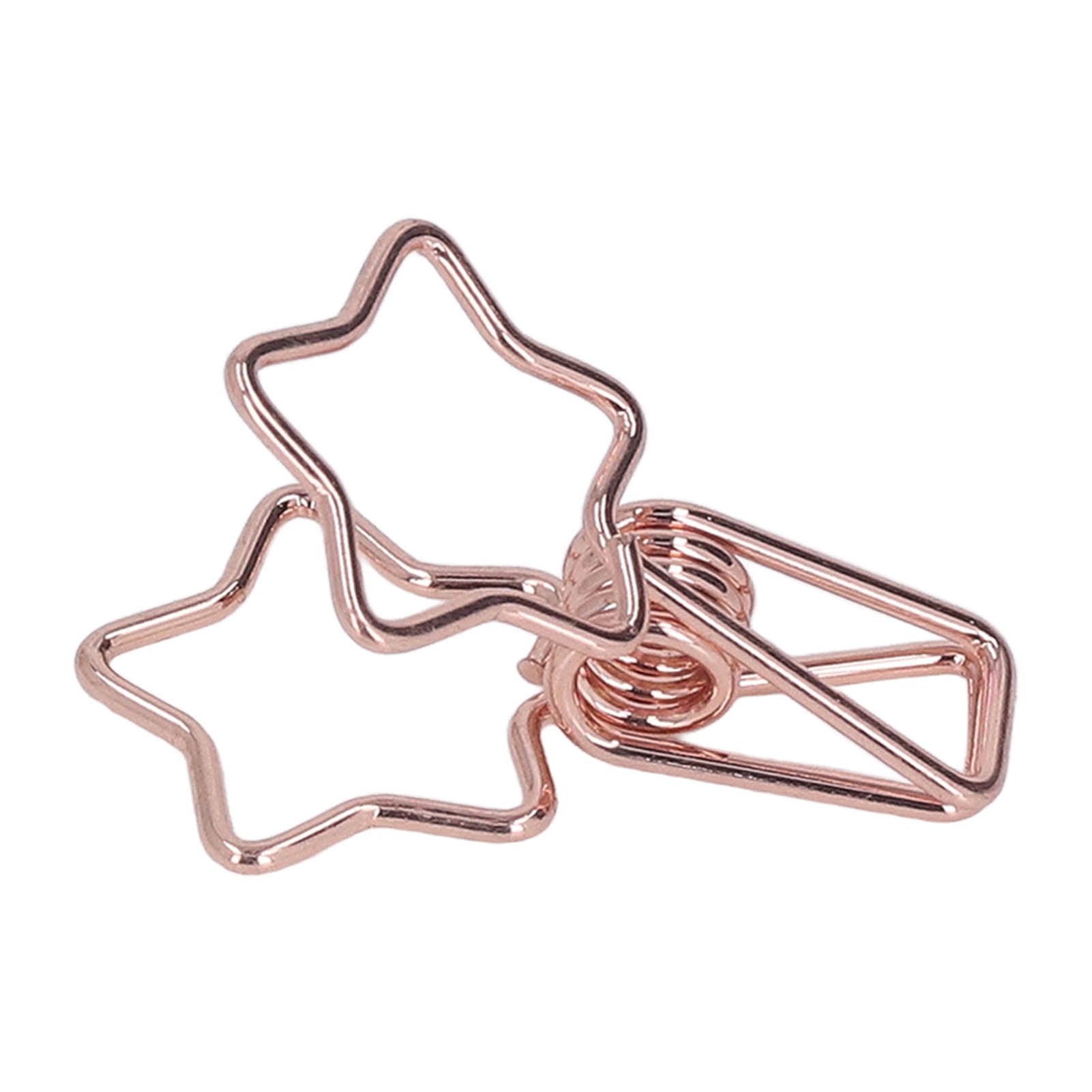 M Buder 100pcs Star Binder Clips Cute Cartoon Hollow Strong Clamping Force Sturdy Metal Paper Clamps for Office Account Tickets Rose Gold (7.87 inches / 20 cm)