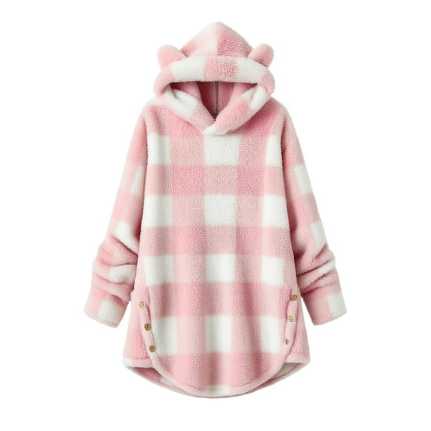 HongQid Oversized Sweatshirts for Women Womens Sherpa Hoodie Fluffy Women's Hoodies Pullover with Pockets