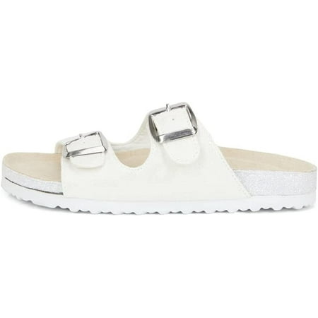 

Rampage Shimmer Footbed Slide Sandals White (Little Girls )