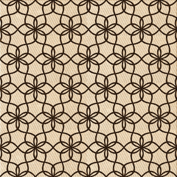 Ahgly Company Indoor Square Patterned Saddle Brown Area Rugs, 7' Square