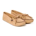 thumbnail image 4 of Minnetonka Women's Kilty Suede Soft Leather Sole Moccasin, Taupe,5 M US, 4 of 8