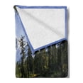 thumbnail image 2 of Landscape Soft Flannel Fleece Throw Blanket, Fall Colored Trees and Snowy Mountain Landscape with Crystal Lake Nature, Cozy Plush for Indoor and Outdoor Use, 60" x 80", Green Blue White, by Ambesonne, 2 of 5
