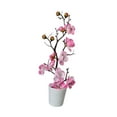 thumbnail image 2 of Dualoai Branch Artificial Potted Flower Faux Potted Flowers for Bedroom Home Wedding Pink, 2 of 9