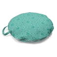thumbnail image 1 of Abstract Round Floor Cushion with Handle, Modern Style Minimalist Boho Aztec Tribal Geometry Triangle Hipster, Pillow for Living Room & Dorms, 18" Round, Sea Green and Pale Blue, by Ambesonne, 1 of 4