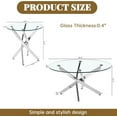 thumbnail image 4 of 3-Piece Modern Living Room Set-35.43" Round Glass Coffee Table & 23.62" End Tables, Stainless Steel Base & Tempered Safety Glass Top, Sleek Set for Home, Apartment, Office, 4 of 8