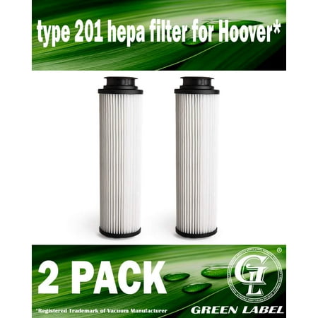 - 2 PACK Type 201 Hepa Filters for Hoover Windtunnel, Savvy, Empower, model U8181950. Compares to: 40140201, 42611049, 43611042. Long-life Washable and Reusable. Genuine Green Label product