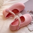 thumbnail image 6 of Girls Mary Jane Shoes with Pearl Strap, Closed Toe Dress Flats for Toddler/Little Girls Pink 9.5, 6 of 7