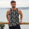 thumbnail image 6 of Lsque Daisies Flowers Pattern Mens Tank Tops Muscle Athletic Quick Dry Sleeveless Workout Fitness T Shirts Beach Tank Top, Loose-fit Sleeveless Shirt for Men-Large, 6 of 7