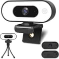 thumbnail image 1 of Webcam with Ring Light Microphone - Streaming Web Camera, 1080P Full HD Pro Camera for PC Mac Laptop Desktop, USB Computer Webcam with Privacy Cover and T, 1 of 12