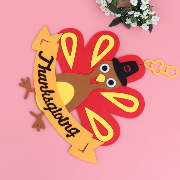 WEUVEB Thanksgiving Turkey Decoration Assorted Color Felt Craft 1 Pack for Holiday Home and Table Decor