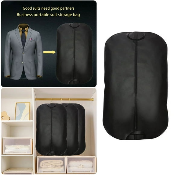 Home Textiles Storage Wardrobe Garment Organizer Bag For Closet and Travel Foldable Hanging Clothes Suit with Handles Ideal for Suits Coats Skirts Black