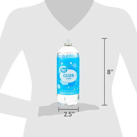 Great Value Low Sodium Club Soda Sparkling Water, 33.8 fl oz, 1 Bottle