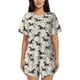 thumbnail image 1 of Balery Horse Conjunto de Pijama para Mujer con Estampado, Dos Piezas de Manga Corta y Shorts, Ropa de Dormir Suave con Cuello Redondo y Bolsillos-4X-Large, 1 of 6