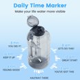 thumbnail image 4 of JUSTLET 74 fl oz Sports Water Bottle with Motivational Time Marker, Leakproof Lid & Sturdy Handle, Gray., 4 of 7