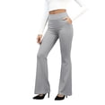 thumbnail image 2 of HKYNLAG Women's Yoga Dress Pants Stretchy Work Slacks Business Casual Bootcut Pull on Trousers with Pockets Gray S, 2 of 6